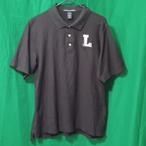 Devon & Jones Men Black Cotton Pique Polo Shirt Embroidered L Patch DG150 Size M